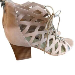 Marc Fisher Blair Blush Suede Lace Up Sandals - Size‎ 9.5